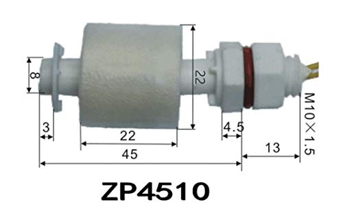 ZP4510 2pcs Mini Liquid Water Level Sensor Vertical Float Switch for Aquarium Pump Control L=45mm