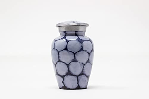Small Urn for Human Ashes - Purple and Black Mini Urn for Ashes - Keepsake Urn with Blue Velvet Bag