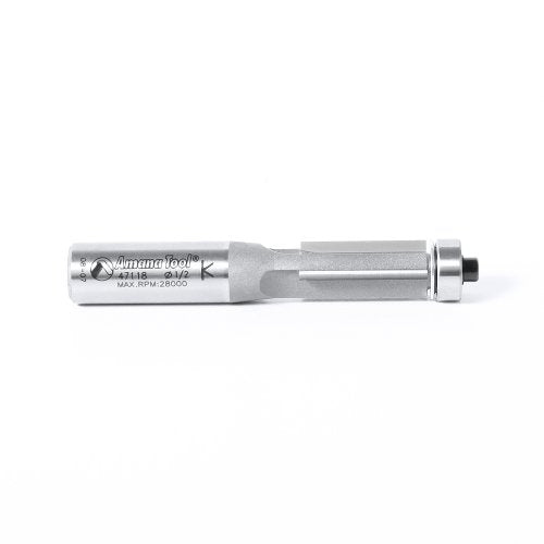 Amana Tool - 47118 Carbide Tipped Flush Trim 1/2 Dia x 1" 2 Shank 3-Flute