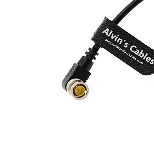 Alvin's Cables Blackmagic BNC Male RG179 Flexible Coaxial Cable for BMCC Video Camera Straight to Right Angle coiled cable straight to 90° Black
