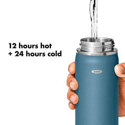 OXO Strive 20oz Wide Mouth Water Bottle with Straw Lid - Aquamarine