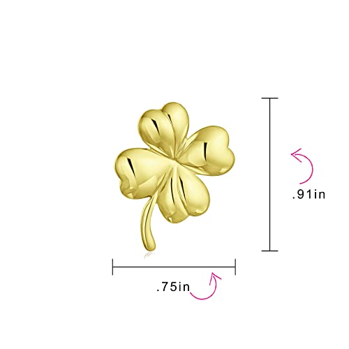 Lucky Charm Clover Pendant Stud Earrings Jewelry Set Gold Sterling Silver Gold-Tone