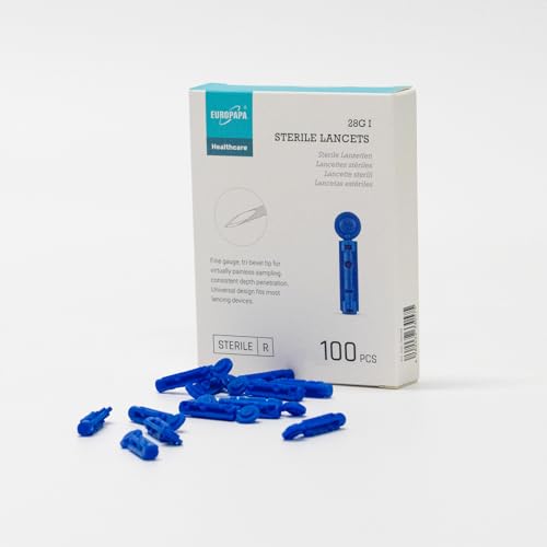 EUROPAPA EUROPAPA BG Series Sterile Disposable Lancets for Blood Collection Blood Sugar Measurement Capillary Diabetic Pack of 100