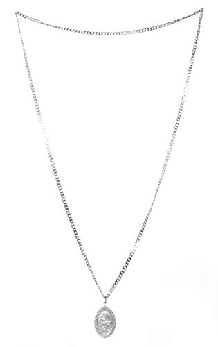 WJH Track Saint Sebastian Pewter Medal on 24 Continuous Chain, Double-Sided Medal