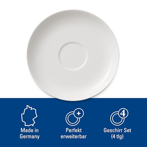 Villeroy & Boch For Me Espresso Cup & Saucer : Set of 2, Premium Porcelain, White