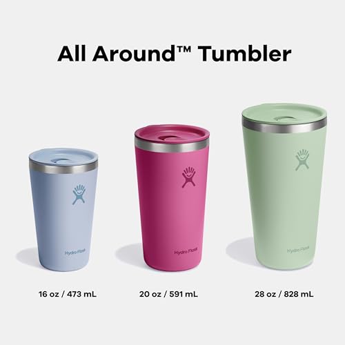Hydro Flask All Around Tumbler Press-in Lid, Insulated Travel Mug, Stainless Steel Coffee Cup 28 Oz Surf Blue 28 Ounces