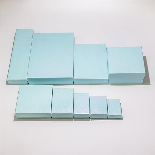 TheDisplayGuys 100 Cardboard Jewelry Gift Boxes with Inserts - Turquoise Pearl Teal 2.62x1.62x1 Inch (Pack of 100) 2.6" x 1.6" x 1.0" (#21)