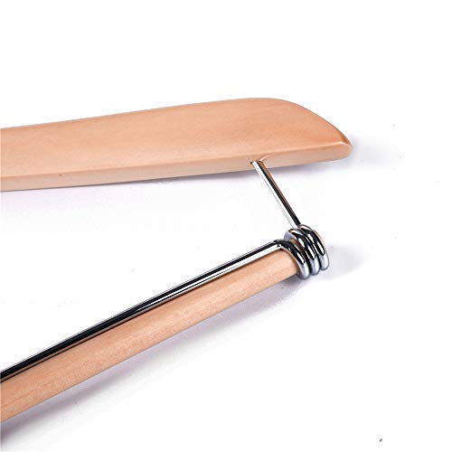 Quality Hangers Wooden Hangers Beautiful Sturdy Suit Coat Hangers with Locking Bar Glossy Natural Wood (5) 5