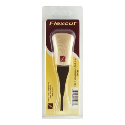 FLEXCUT 30-degree 5/32-inch palm V-tool for wood carving, individual wood chisel with ergonomic handle