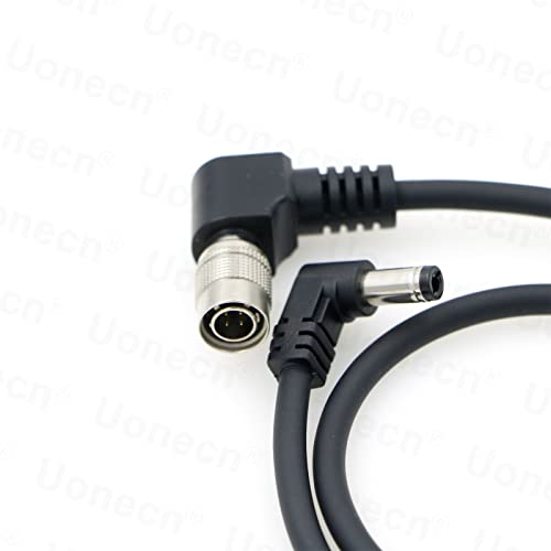 Uonecn Right Angle Hirose 4 Pin Male to Right Angle DC Jack for Sony F5 Camera to SmallHD Monitor 18"/45cm Right-angle 4pin to Right-angle DC