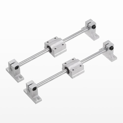 sourcing map 2pcs Linear Motion Rods 8mm x 450mm (0.31 x 17.72 Inches) HRC50 Hardened Chrome Plated Linear Rail Shaft Round Guide for 3D Printer, DIY, CNC Metric 8mmx450mm 2