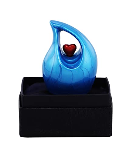 Keepsake Urn for Human Ashes – Heart Design Memorial Urn, Small Cremation Urn, Funeral Urn for Women & Men, Home Display or Burial (Non-Customize, Keepsake 1)