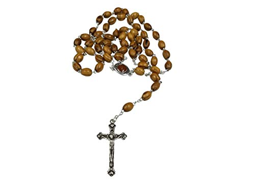 Bethlehem Gifts TM Olive wood Rosary with Holy Land earth - Soil - With Certificate of Authenticity