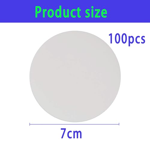 Yinmazzsan 70mm cellulose qualitative filter paper circles, 20-micron retention, medium flow, 100 pieces