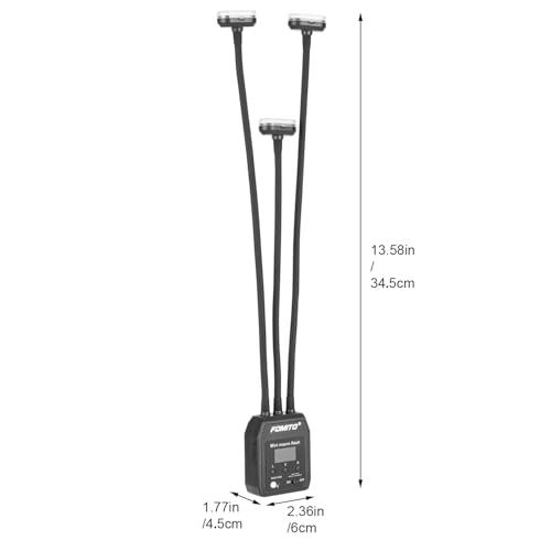 Fomito Triple Head Macro Flash - Universal Hot Shoe, 8-Level Brightness, 9-Stop LED Focus Assist, USB-C Rechargeable (2000mAh) - 17.52inch KM202-L2
