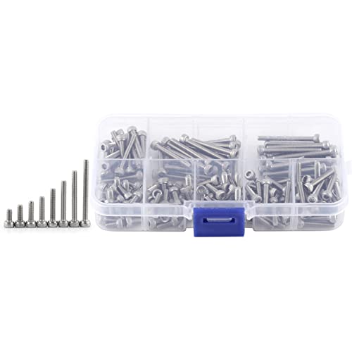 Generic M3 x 30 mm stainless steel hex socket head screws and nuts assortment kit in storage box