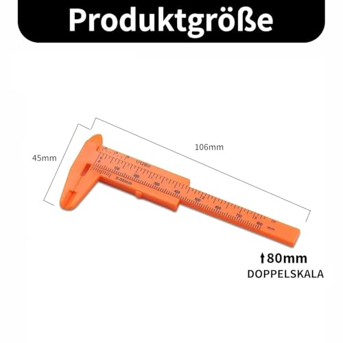 Set of 4 DIY Plastic Vernier Calipers - 80mm Mini Sliding Gauge with Measuring Scale Precision Measuring Tool for Buttons, Jade, Jewelery & Model Making