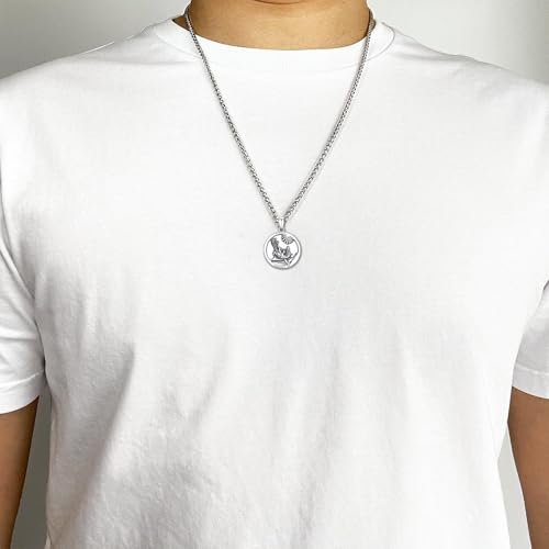 925 Sterling Silver Amulet Pendant Patron Saint Necklace Religious Jewelry for Men Women Icarus