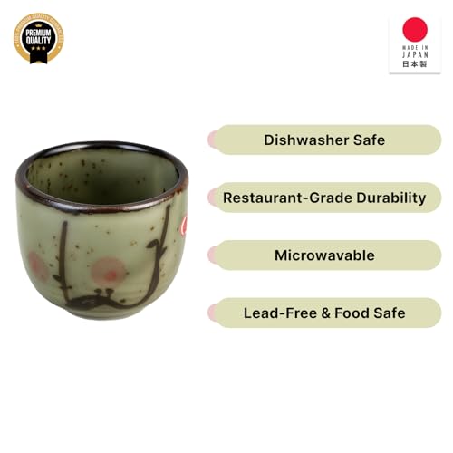JapanBargain, Set of 12 Sake Cups Japanese Porcelain Wine Saki Cup Small Tea Cup Microwave and Dishwasher Safe, Made in Japan (Light Green) Light Green
