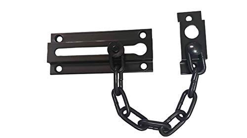 QCAA Solid Brass Chain Door Guard, with 9 Links Steel Chain, Oil Rubbed Bronze US10B, 2 Pack ORB