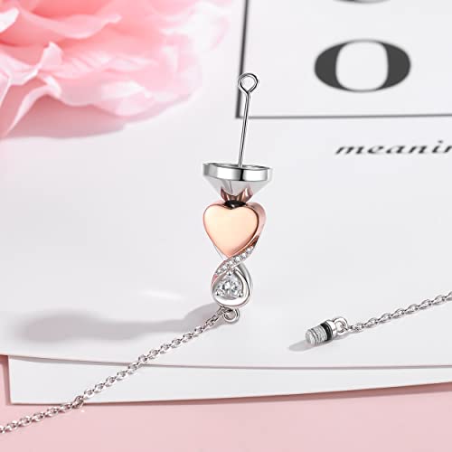 Infinity Cremation Jewelry Bracelet for Ashes for Women Rose Gold