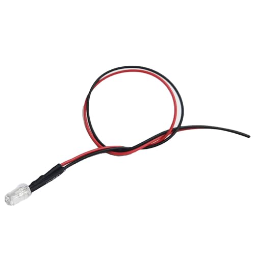 20pcs 12 Volt 5 mm Red Flashing LED Lights Emit Diodes Pre-Wired 7.9 Inch DC 12 V 1.5 Hz Single Colour Flashing LED Light Clear Lens Small LED Bulbs DIY Lighting Projects Red Blink