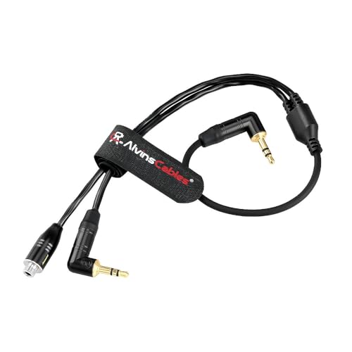 Alvin's Cables Tentacle Sync 3.5mm TRS Microphone Y-Cable for Tentacle Sync E Generator, Track E Audio Recorder, for Camera Audio Input, External Mics, 30CM| 12inches