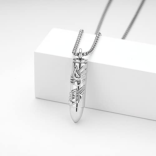 Sunflower Urn Necklace for Ashes Cremation Jewelry 925 Sterling Silver Bee Musical Note Dog Pendant Memorial Keepsake Necklace for Men Women