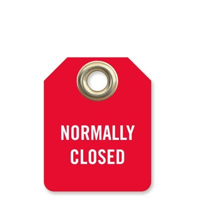 SmartSign Normally Closed 2 Sided Valve Tag | 2" x 2.5" Plastic, Pack of 5, Made in USA