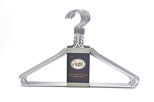 Quality Hangers Silver Aluminum Metal Coat Hangers Heavy Duty Suit Hangers 10 Pack (Adult Size Coat Hanger) Adult Size Coat Hanger