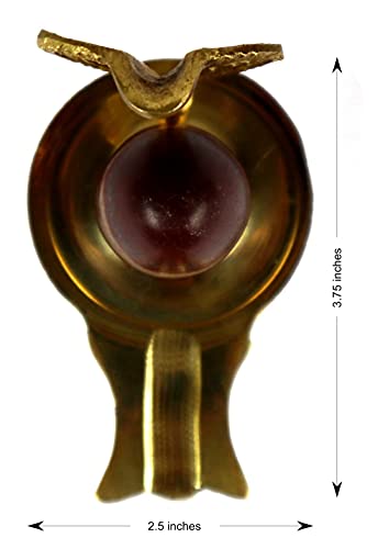 ASHIRWAD Narmadeshwar Shivling with Brass Jalheri (Yoni) Narmada River Banalinga Shiva Lingam Stone for Puja | AE000052-03 (4 inches) 4 inches