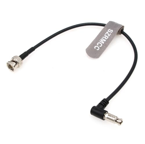 SZRMCC High Density HD Right Angle Micro BNC Q4 to Standard BNC 75 Ohm UHD 4K Video Coaxial Cable for Blackmagic Video Assist 5″ 12G-SDI HDR Monitor (15cm) 15cm