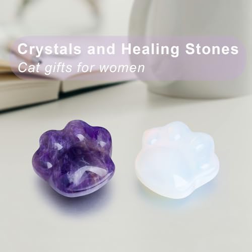 Opal Cat Crystal Worry Stone, Natural Healing Stone Gift Opal