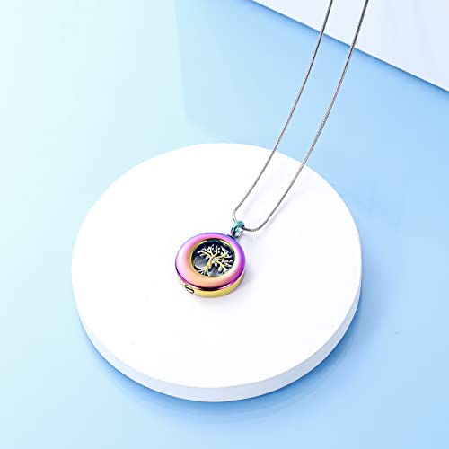 Hearbeingt Cremation Jewelry Urn Necklace for Ashes for Women Men, Circle of Life Eternity Memorial Pendant Ash Jewelry