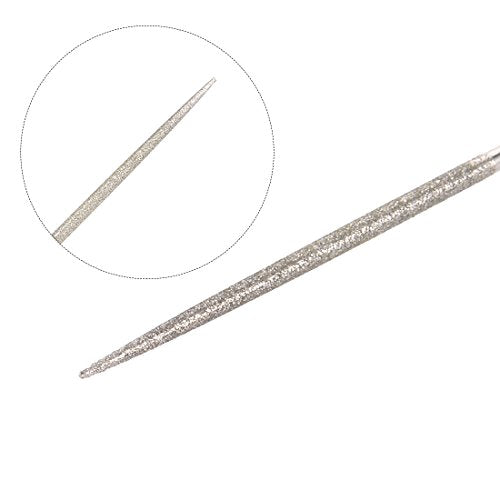 sourcing map Round Diamond Needle File Stone Metal 150 Grit 2 mm x 100 mm Silver Red DE Pack of 5