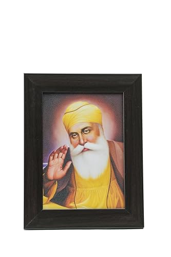 All Sikh God Picture Wall Frame (5 X 7 Inches) Guru Gobind Singh Ji Photo With Frame Nanak Dev Baba Deep Singhji Photo Frame Wall Hanging TableTop Sikh God Photo Frame Hanging Visakhi Diwali Gift Guru Nanak Dev Ji Black Frame