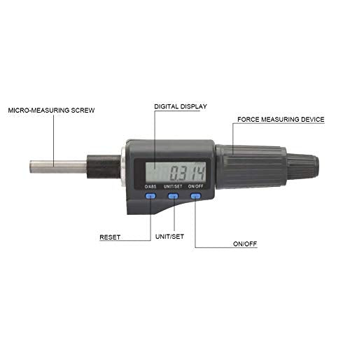 [Australia - AusPower] - Digital Micrometer Head 0.001mm 0-25mm Electronic Micrometer Head Support Unit Convert Micrometer High Precision Measuring Tool 