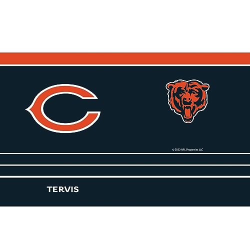 Tervis Traveler NFL Chicago Bears - MVP Triple Insulated Tumbler Travel Cup Keeps Drinks Cold & Hot, 20oz, Stainless Steel Multicolor