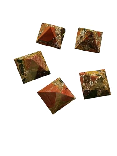 1"inch Red Jasper Crystal Pyramid Natural Crystals and Healing Stones Red Jasper Pyramids Red Gemstones for Meditation Reiki Energy Balancing Good Luck Gifts 2PCS