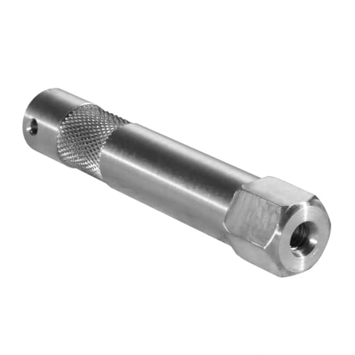 Generic 3-inch aluminum baby pin with 1/4-inch female thread, silver finish
