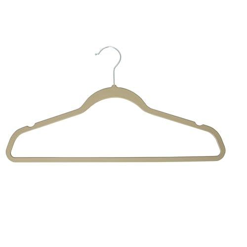 CONCEPTS 10 Pack Taupe Rubber Coated Plastic Hangers, Non Slip Plastic Coat Hangers,Strong & Durable, Ultra Slim Space Saving, 360° Swivel Hook, Anti Slip Rubber Hanger, Rubberized Hanger 17.75 Inch