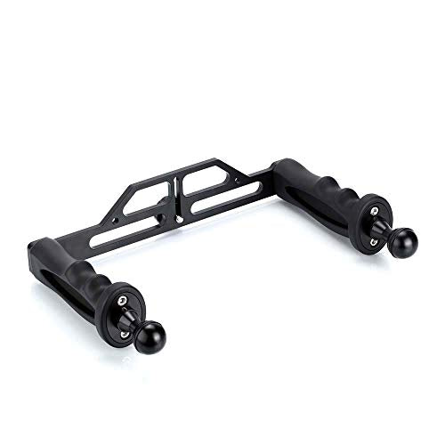 Underwater Video Light Stabilizer Tray, Lightweight Aluminium Tray for GoPro OSMO and Any Other Camera with 1/4 inch Screw Hole B Version-black