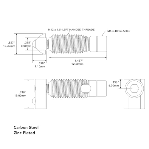 80/20 40 Series T-Matic connector internal screw, threaded barrel, and T-nut hardware for aluminum extrusions