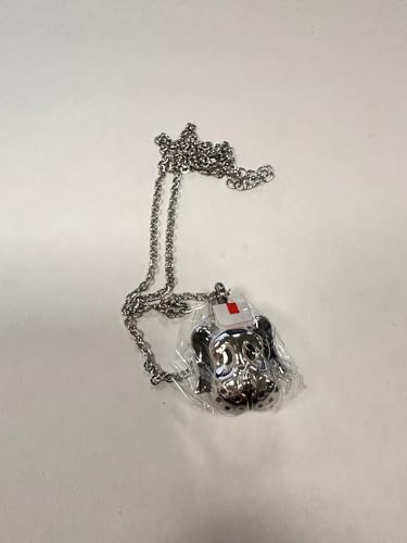 Quiges Stainless Steel Memorial Ash Holder Pet Dog Pendant for Cremation Urn Keepsake with Adjustable Cable Chain Necklace 46 to 52 cm