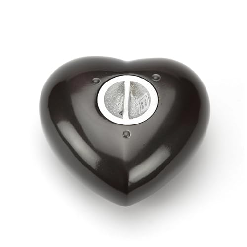 URNS UK Chertsey Heart Cremation Ashes Keepsake Urns Black