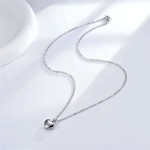 3 Pack Tiny Heart Urn Necklaces for Ashes for Women Men Cremation Jewelry Small Heart Urn for Human Ashes Holder Memorial Keepsake Pendant 3pcs-Silvery