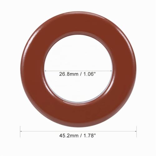 sourcing map Toroidal Core Red Grey 26.8 x 45.2 x 17 mm Ferrite Ring Iron Powder Toroid