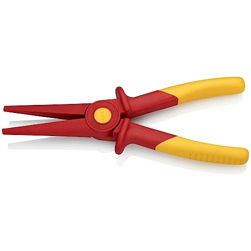 KNIPEX 98 62 02 insulated flat nose plastic pliers, red and yellow 1000V rated needle-nose pliers