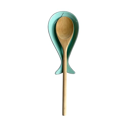 Fox Run Spoon Rest, Cute Whale Ceramic Spoon and Spatula Rest for Kitchen 4.7" x 9.2" x 2", Whale