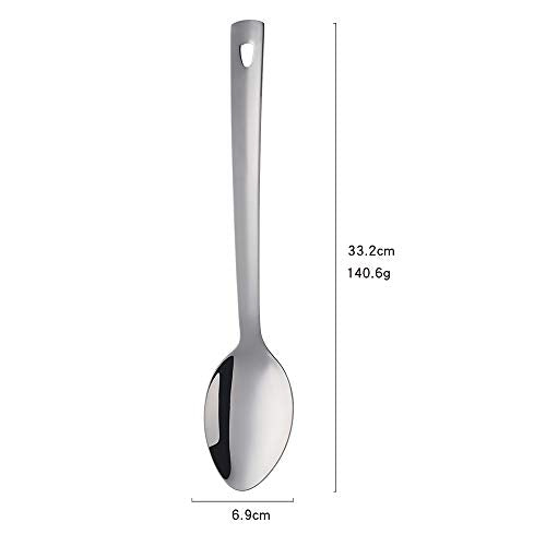13-Inch Serving Spoons Set of 6, dongbo Stainless Steel Long Handle Buffet Serving Spoons for Catering, Silver